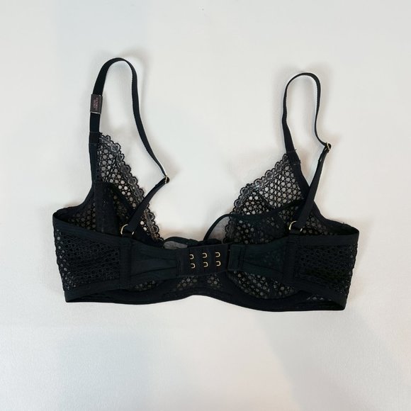 NWOT Victoria's Secret Bra 32D Unlined Demi Black Lace - Picture 5 of 11